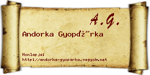 Andorka Gyopárka névjegykártya